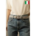 Ceinture femme en cuir impression lézard Fabriqué en Italie