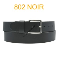 Ceinture en cuir de vachette fabrication francaise 802 noir