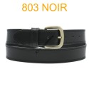 Ceinture en cuir de vachette fabrication francaise 803 noir