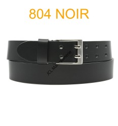 Ceinture en cuir de vachette fabrication francaise 804 noir