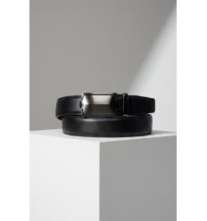 Ceinture automatique boucle crémaillère sans trous en croute de cuir de vachette 3.5 cm - 4