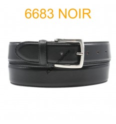 Ceinture en cuir de vachette fabrication francaise 6683 noir
