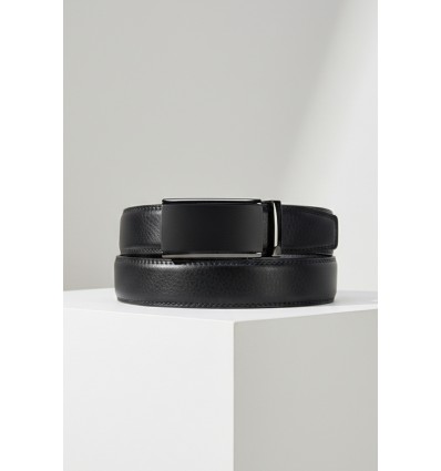 Ceinture automatique boucle crémaillère sans trous en croute de cuir de vachette 3.5 cm - 4