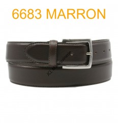 Ceinture en cuir de vachette fabrication francaise 6683 Marron