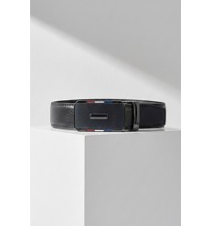 Ceinture automatique boucle crémaillère sans trous en croute de cuir de vachette 3 cm - 5