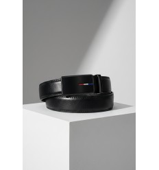 Ceinture automatique boucle crémaillère sans trous en croute de cuir de vachette 3 cm - 4