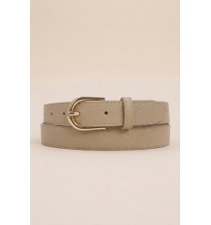 Ceinture femme bouclé dorée en cuir grainé 3 cm de large - 1