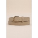 Ceinture femme bouclé dorée en cuir grainé 3 cm de large