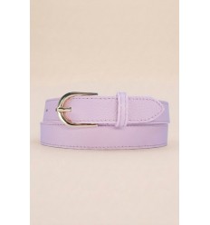 Ceinture femme bouclé dorée en cuir grainé 3 cm de large - 1