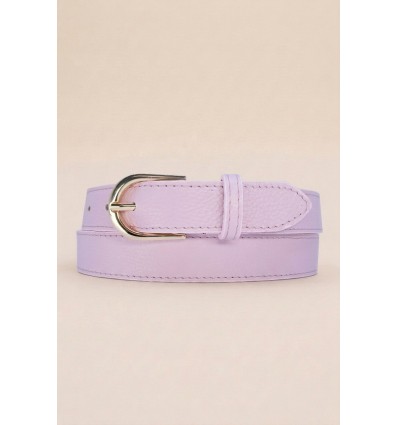 Ceinture femme bouclé dorée en cuir grainé 3 cm de large - 1