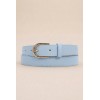 Ceinture femme bouclé dorée en cuir grainé 3 cm de large - 1