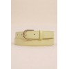 Ceinture femme bouclé dorée en cuir grainé 3 cm de large - 1