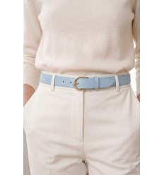 Ceinture femme bouclé dorée en cuir grainé 3 cm de large - 2