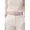 Ceinture femme bouclé dorée en cuir grainé 3 cm de large - 2