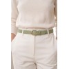 Ceinture femme bouclé dorée en cuir grainé 3 cm de large - 2